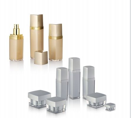 Ein guter Preis. Quadratische Form Doppelwände Gesichtscreme Lotion Kosmetische Verpackung Flasche mit schwarzer Kappe Online